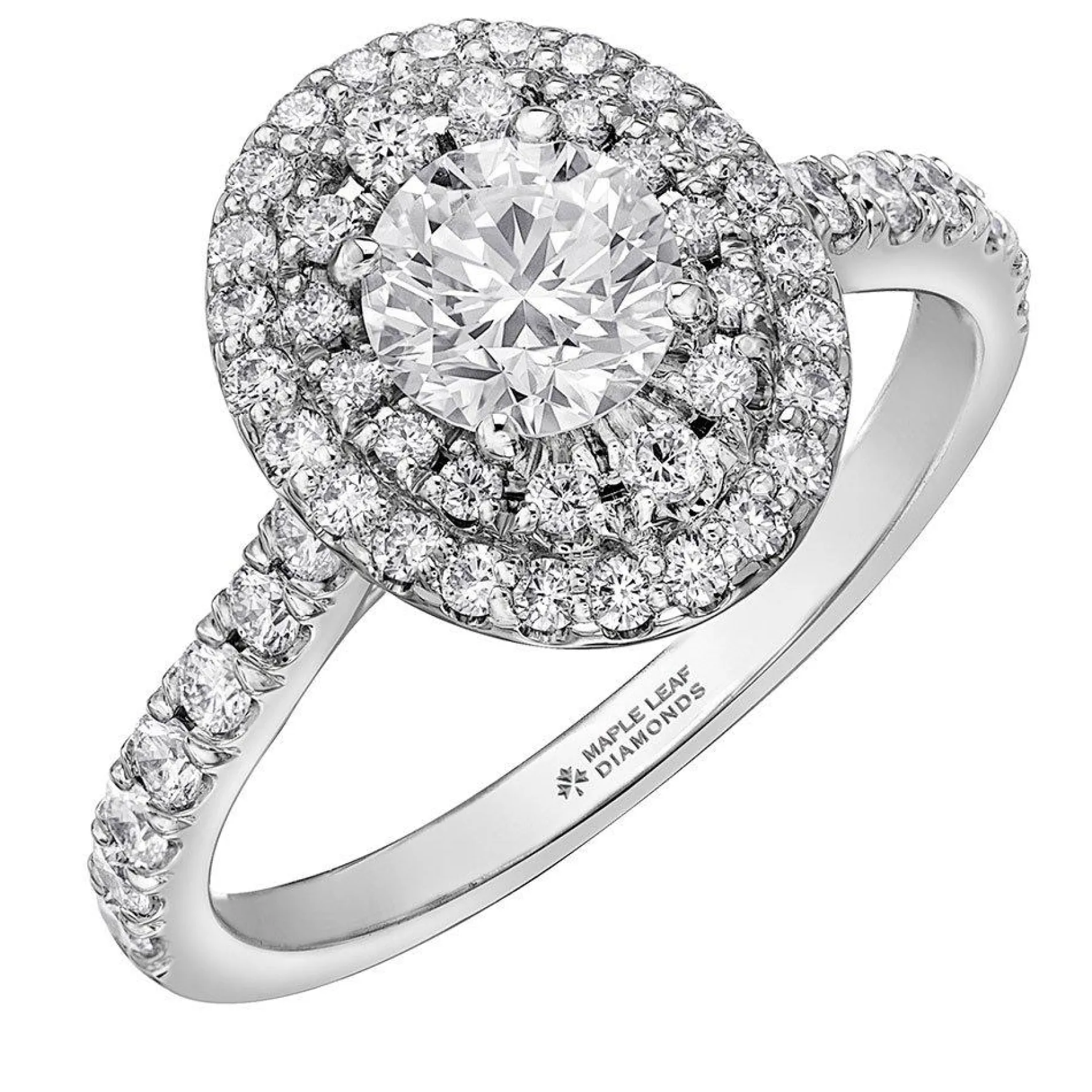 Maple Leaf Diamonds 18ct White Gold Diamond Halo Ring