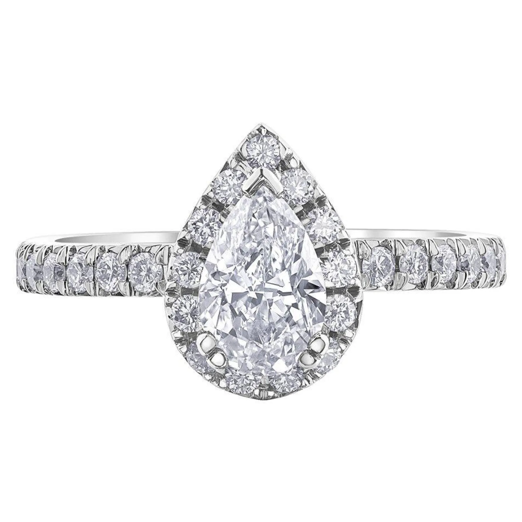 Maple Leaf Diamonds 18ct White Gold Diamond Pear Shaped Ring