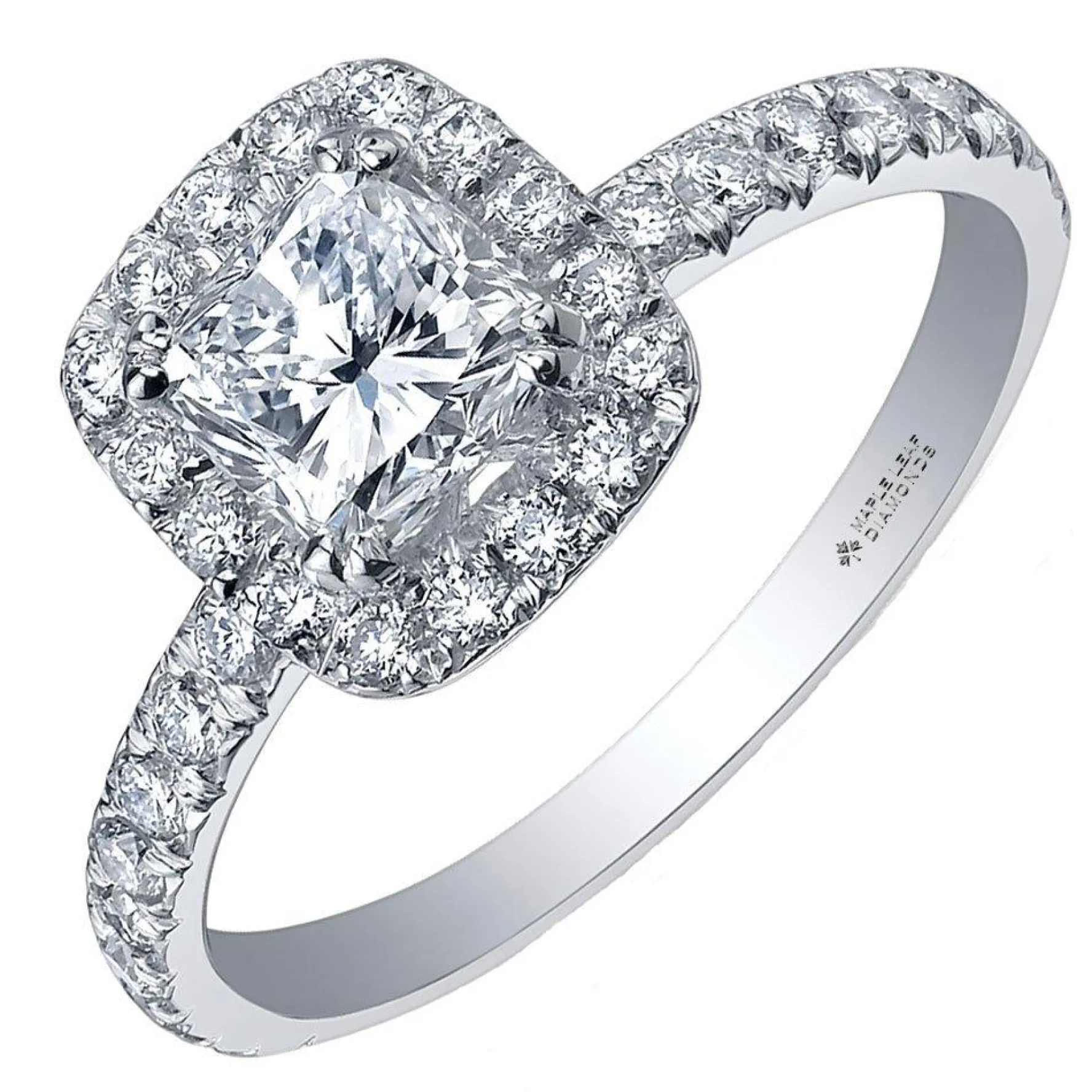 Maple Leaf Diamonds 18ct White Gold Diamond Halo Engagement Ring