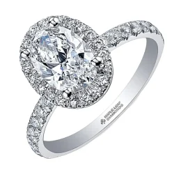 Maple Leaf Diamonds 18ct White Gold Oval Halo Diamond Halo Ring