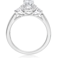 Maple Leaf Diamonds 18ct White Gold Oval Cut Halo Diamond Ring