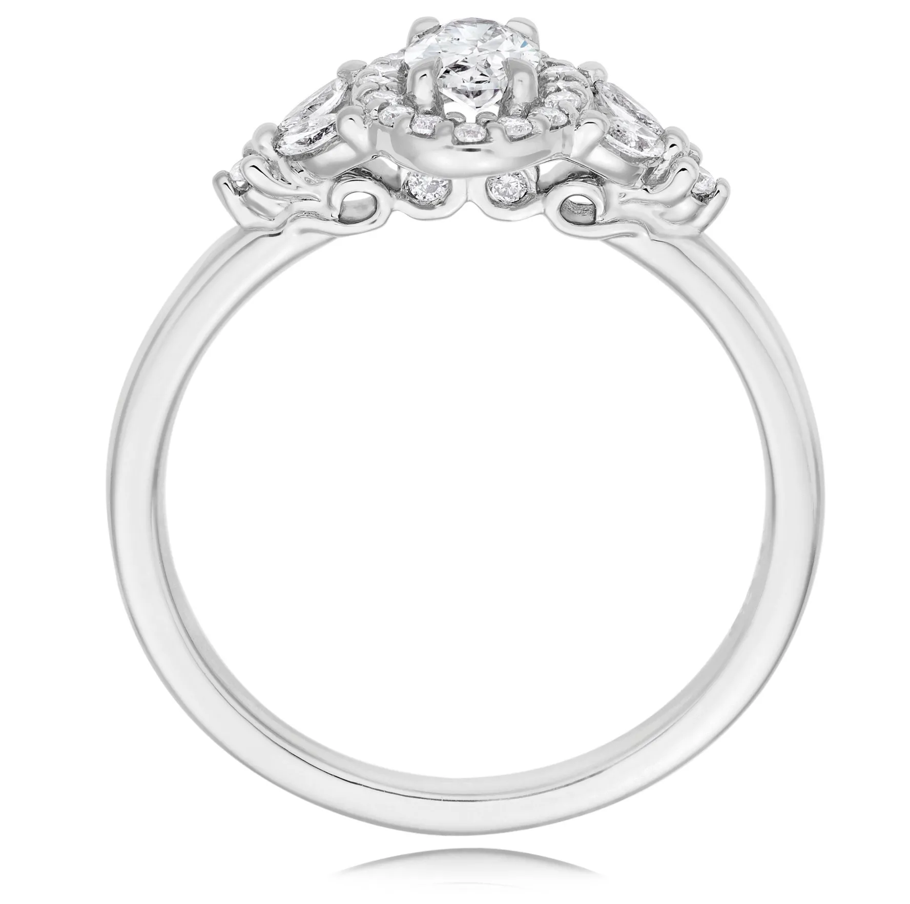 Maple Leaf Diamonds 18ct White Gold Diamond Cluster Halo Ring