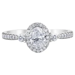 Maple Leaf Diamonds 18ct White Gold Oval Halo Diamond Ring