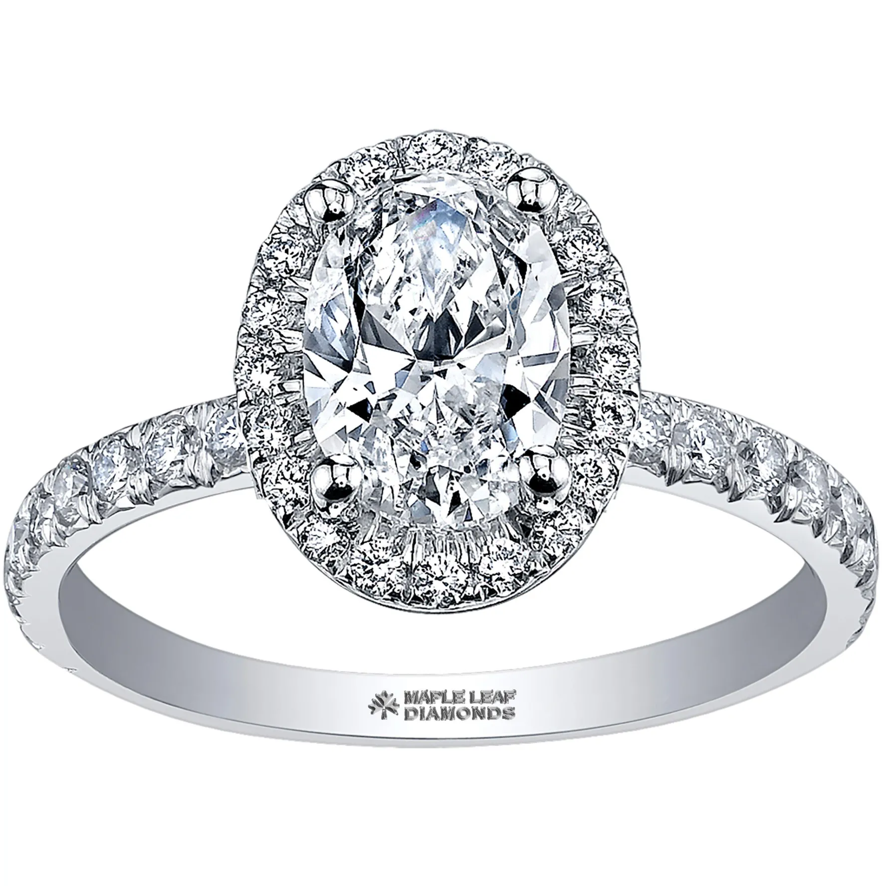 Maple Leaf Diamonds 18ct White Gold Diamond Halo Ring