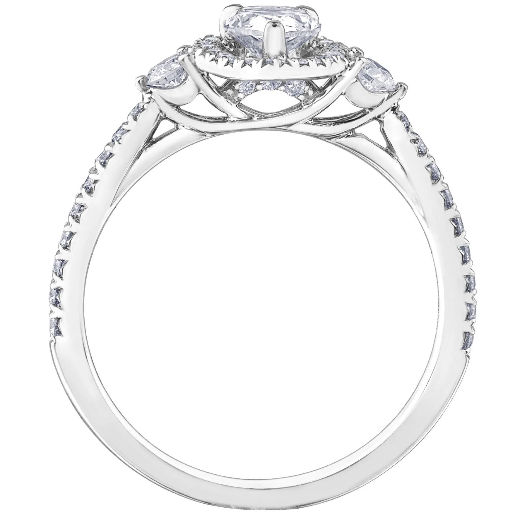 Maple Leaf Diamonds 18ct White Gold Pear-Shaped Halo Diamond Ring