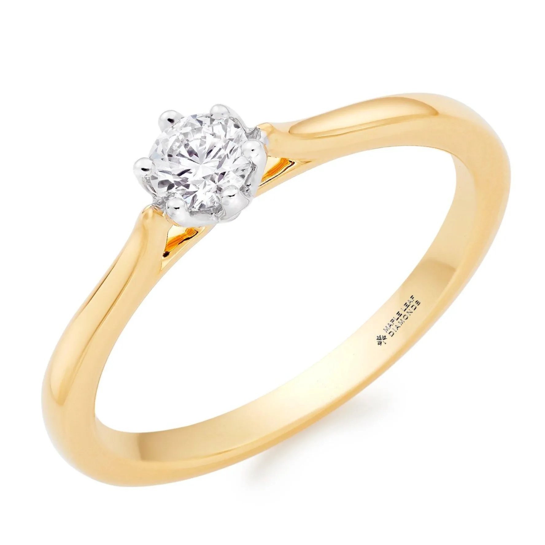 Maple Leaf Diamonds 18ct Yellow Gold Diamond Solitaire Ring