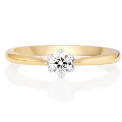 Maple Leaf Diamonds 18ct Yellow Gold Diamond Solitaire Ring