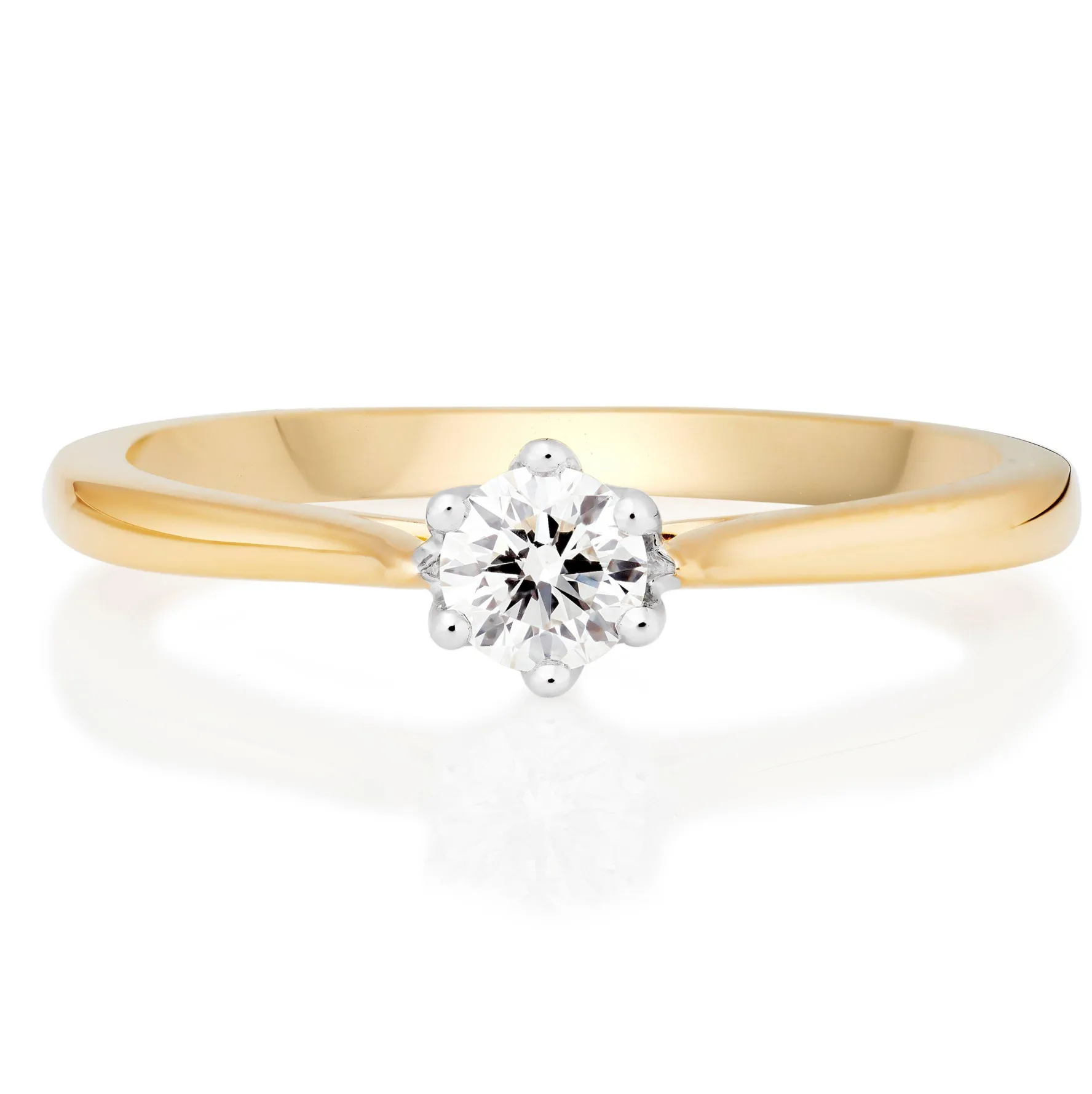 Maple Leaf Diamonds 18ct Yellow Gold Diamond Solitaire Ring