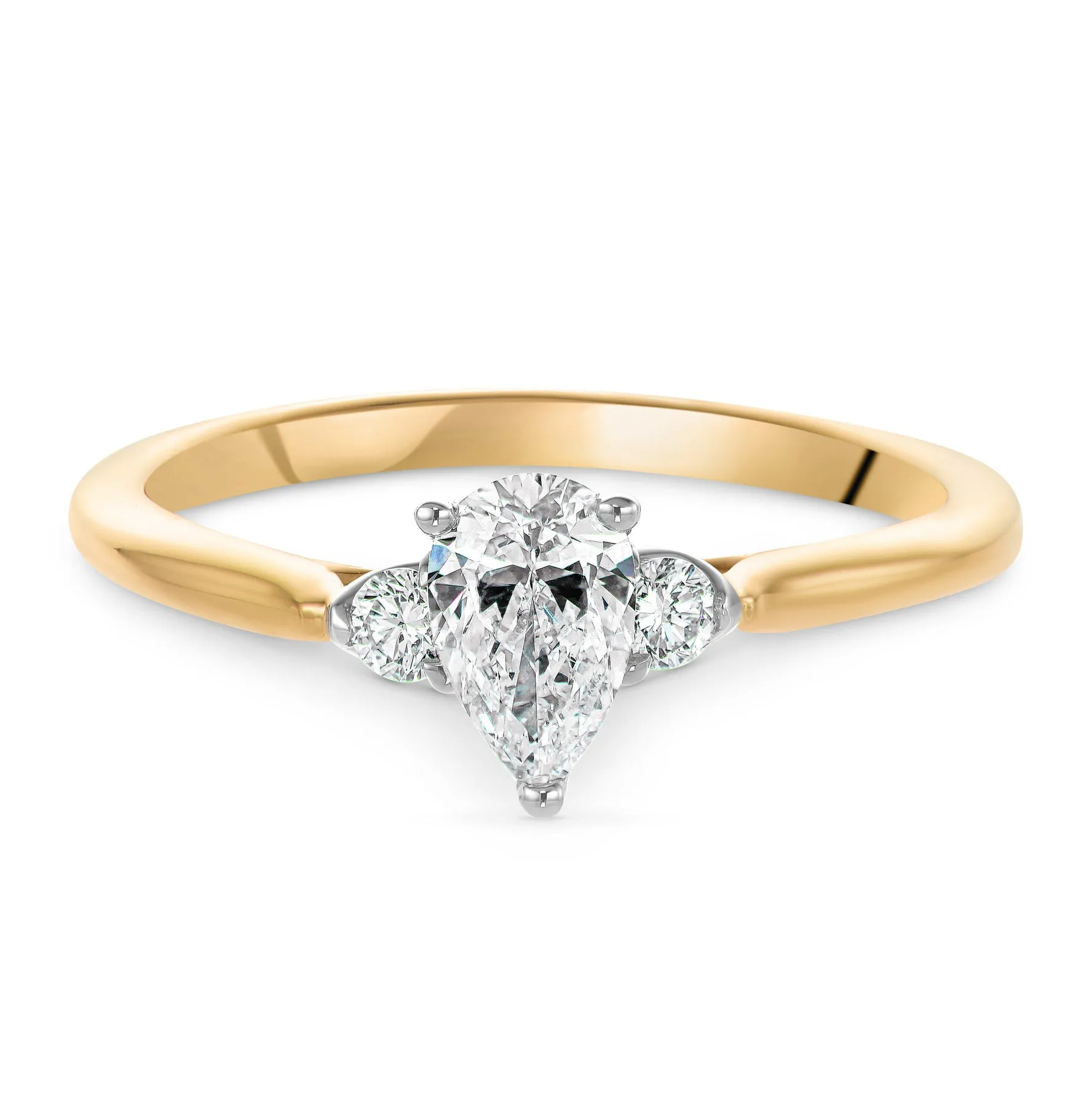 Maple Leaf Diamonds Eternal Flame 18ct Yellow Gold Diamond Three Stone Ring