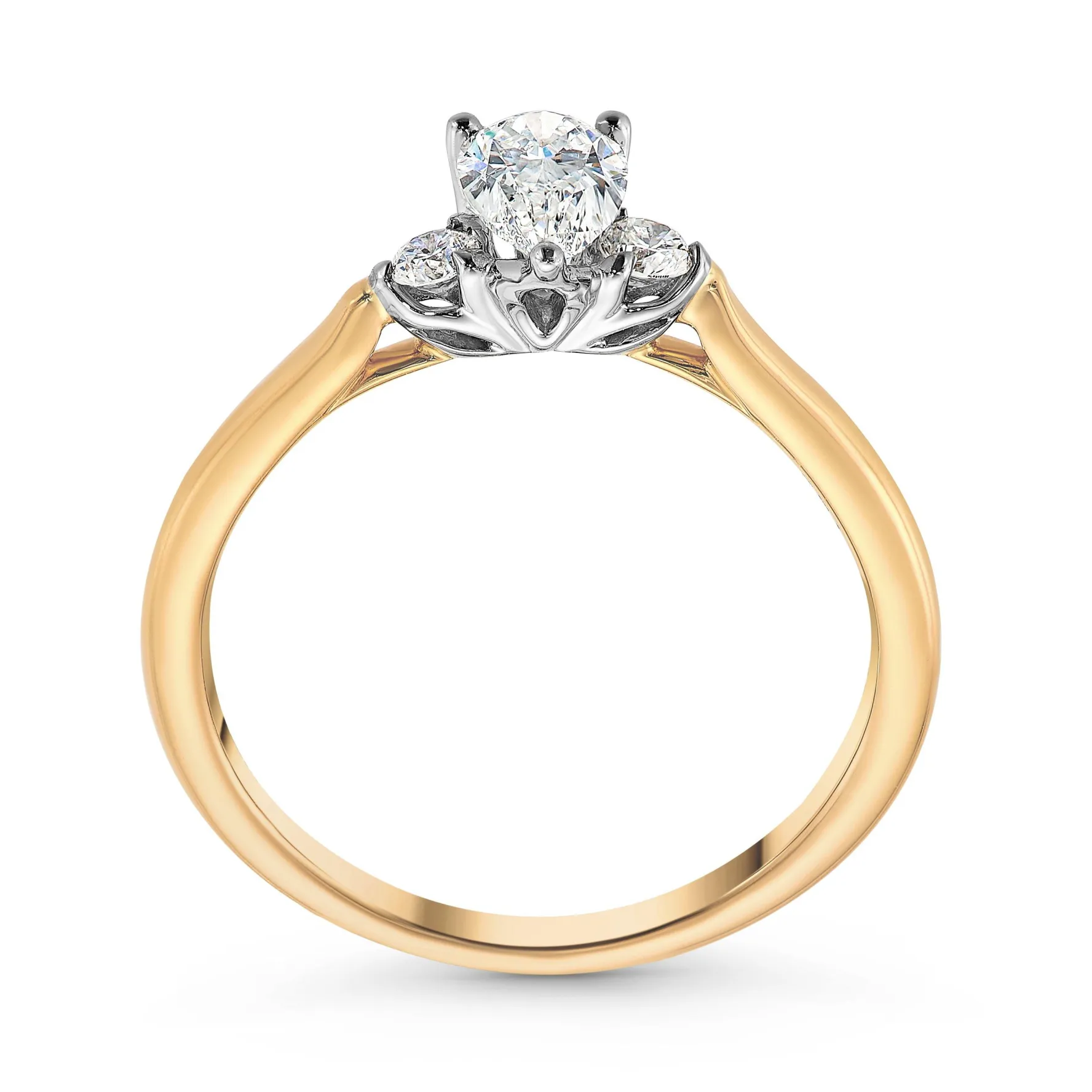 Maple Leaf Diamonds Eternal Flame 18ct Yellow Gold Diamond Three Stone Ring