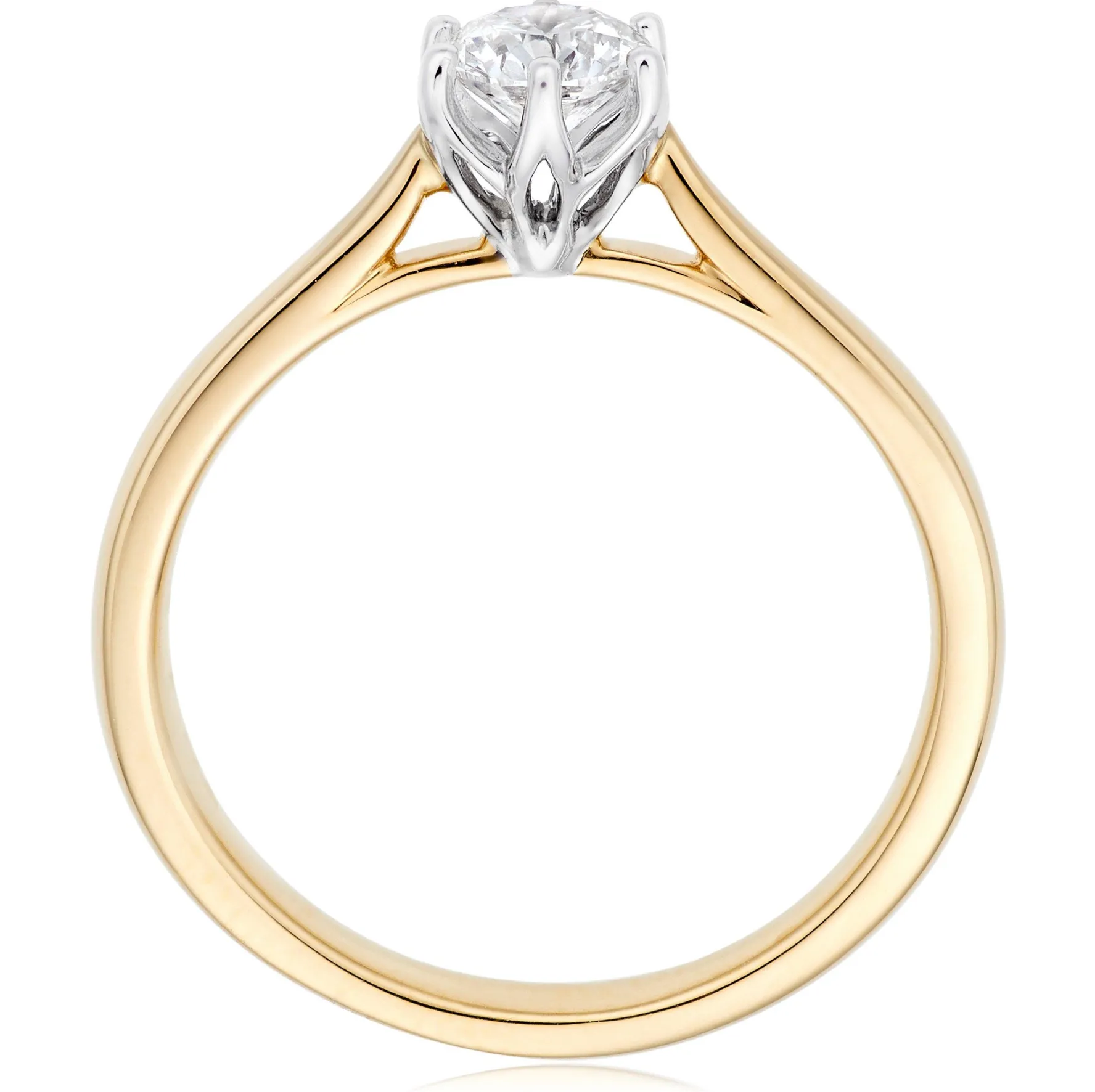 Maple Leaf Diamonds Eternal Flame 18ct Yellow Gold Diamond Solitaire Ring