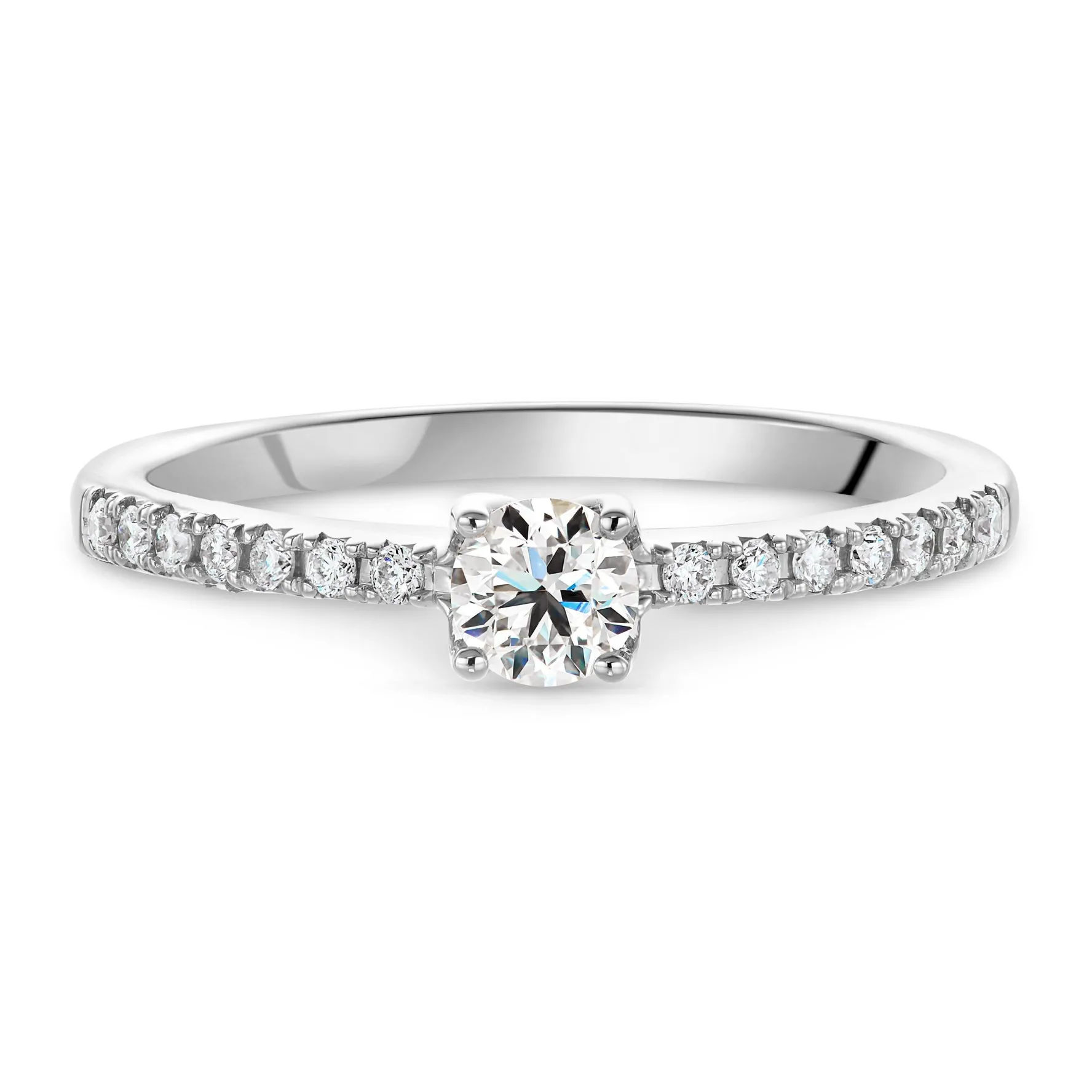 Maple Leaf Diamonds Eternal Flame 18ct White Gold Diamond Solitaire Ring
