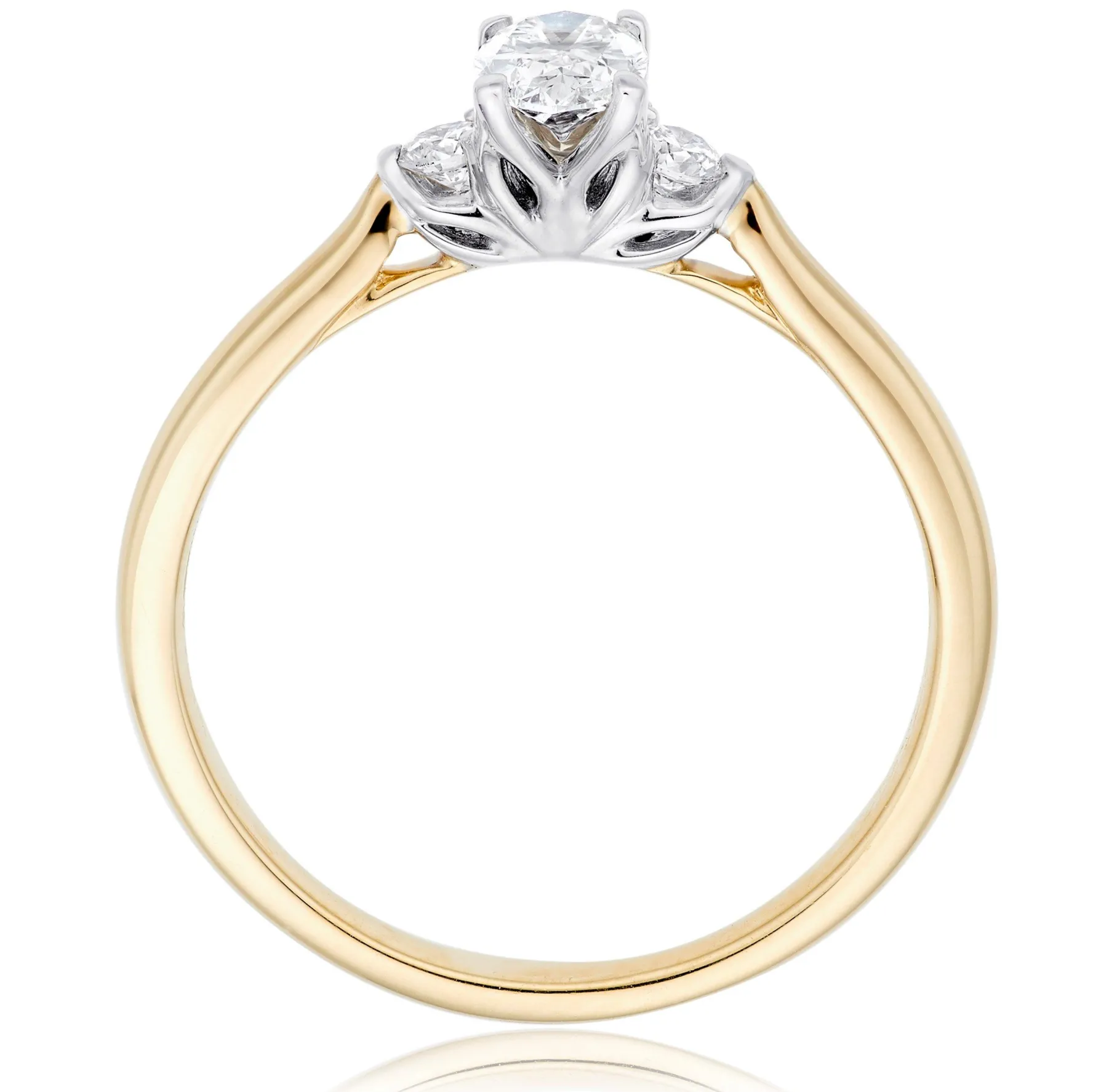 Maple Leaf Diamonds Eternal Flame 18ct Yellow Gold Diamond Three Stone Ring