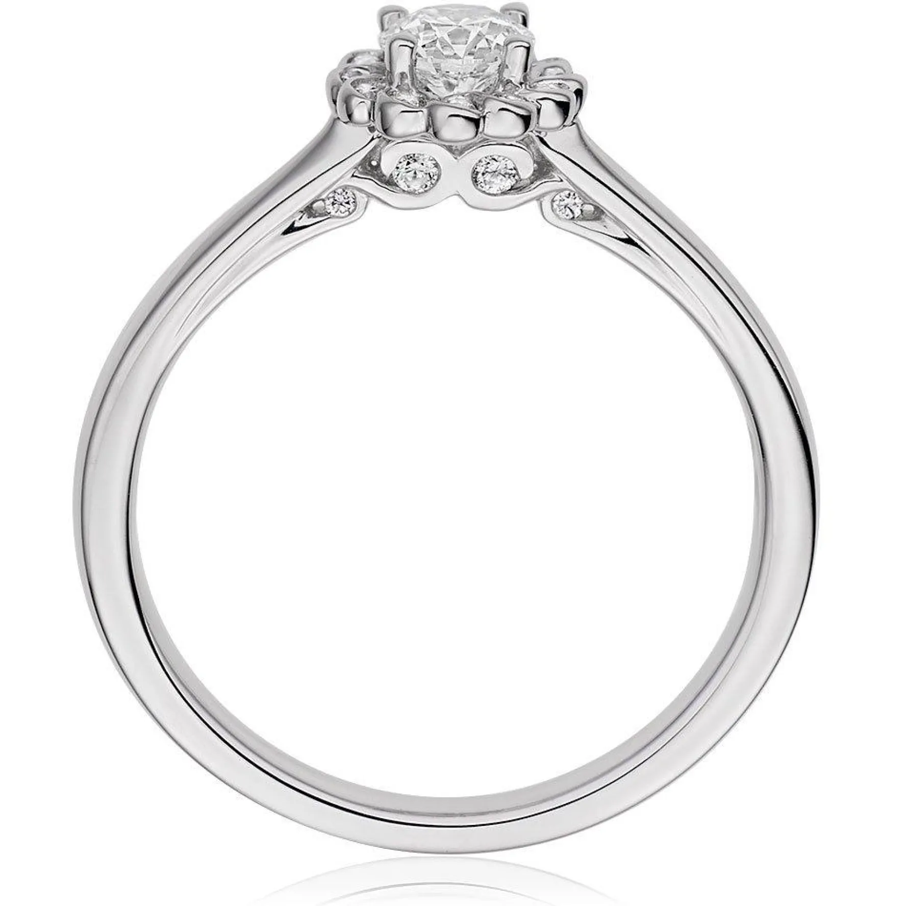 Maple Leaf Diamonds Tides of Love 18ct White Gold Diamond Halo Ring