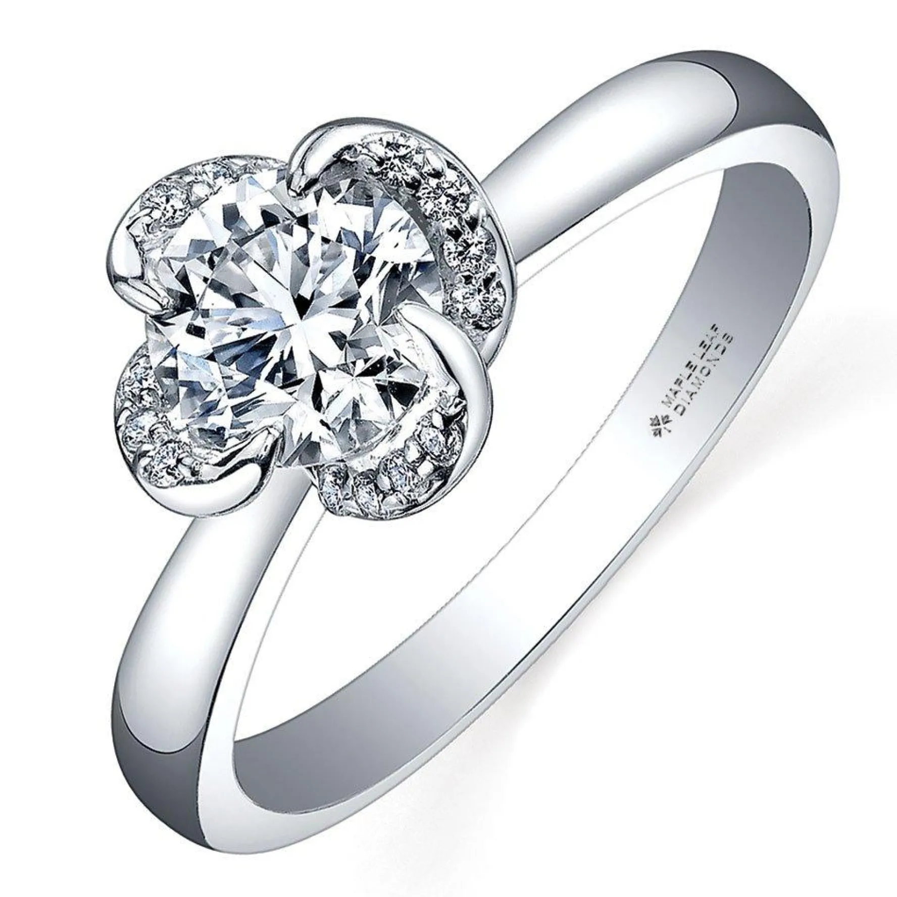 Maple Leaf Diamonds Wind's Embrace 18ct White Gold Diamond Solitaire Engagement Ring