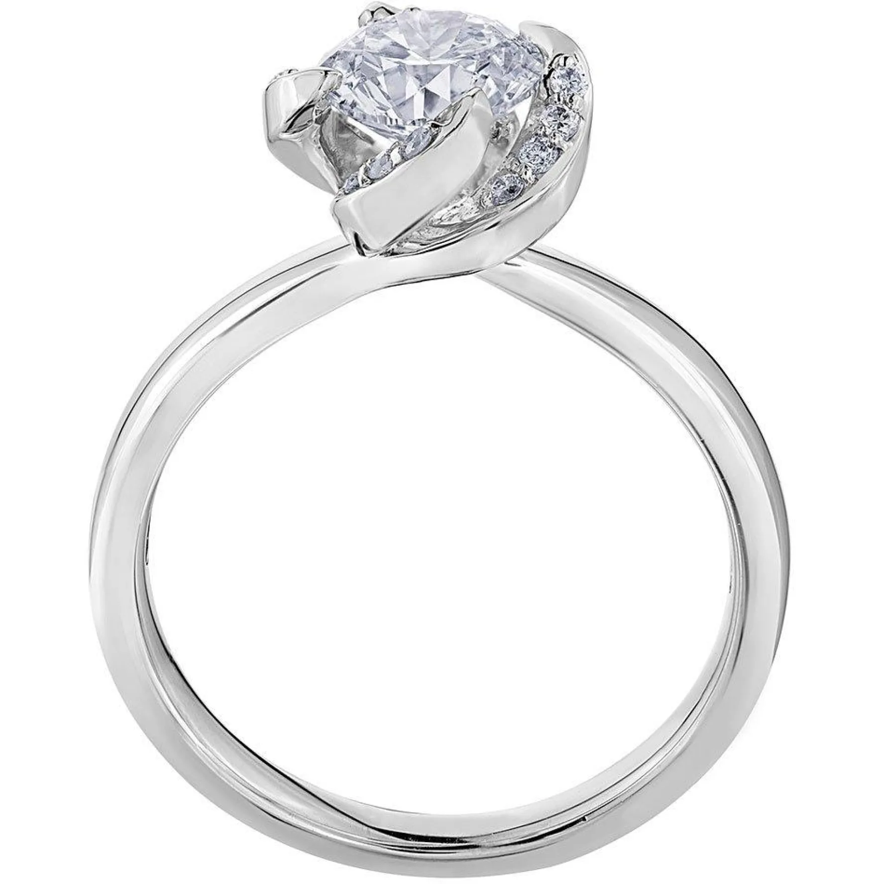 Maple Leaf Diamonds Wind's Embrace 18ct White Gold Diamond Solitaire Engagement Ring