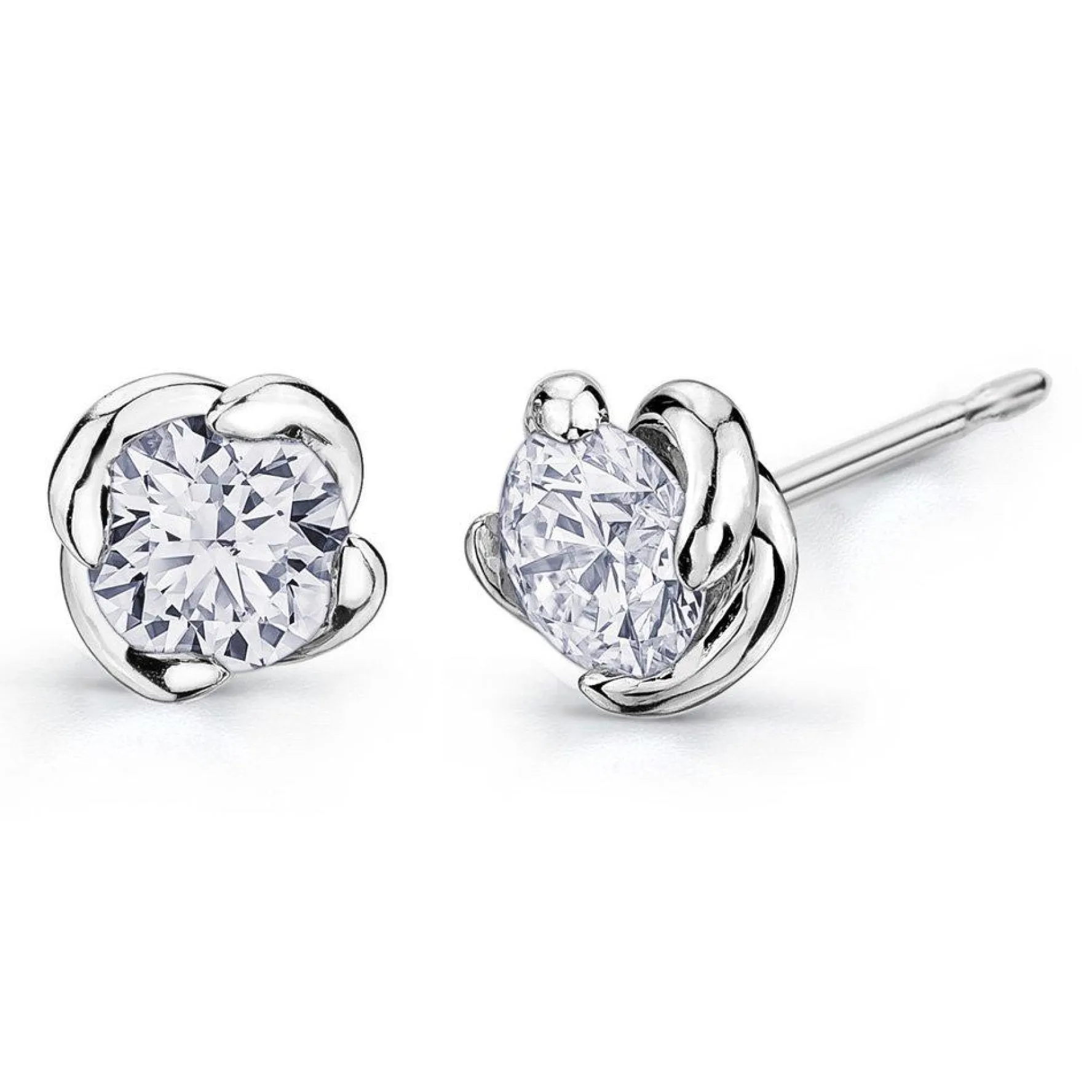Maple Leaf Diamonds Wind's Embrace 18ct White Gold Diamond Stud Earrings