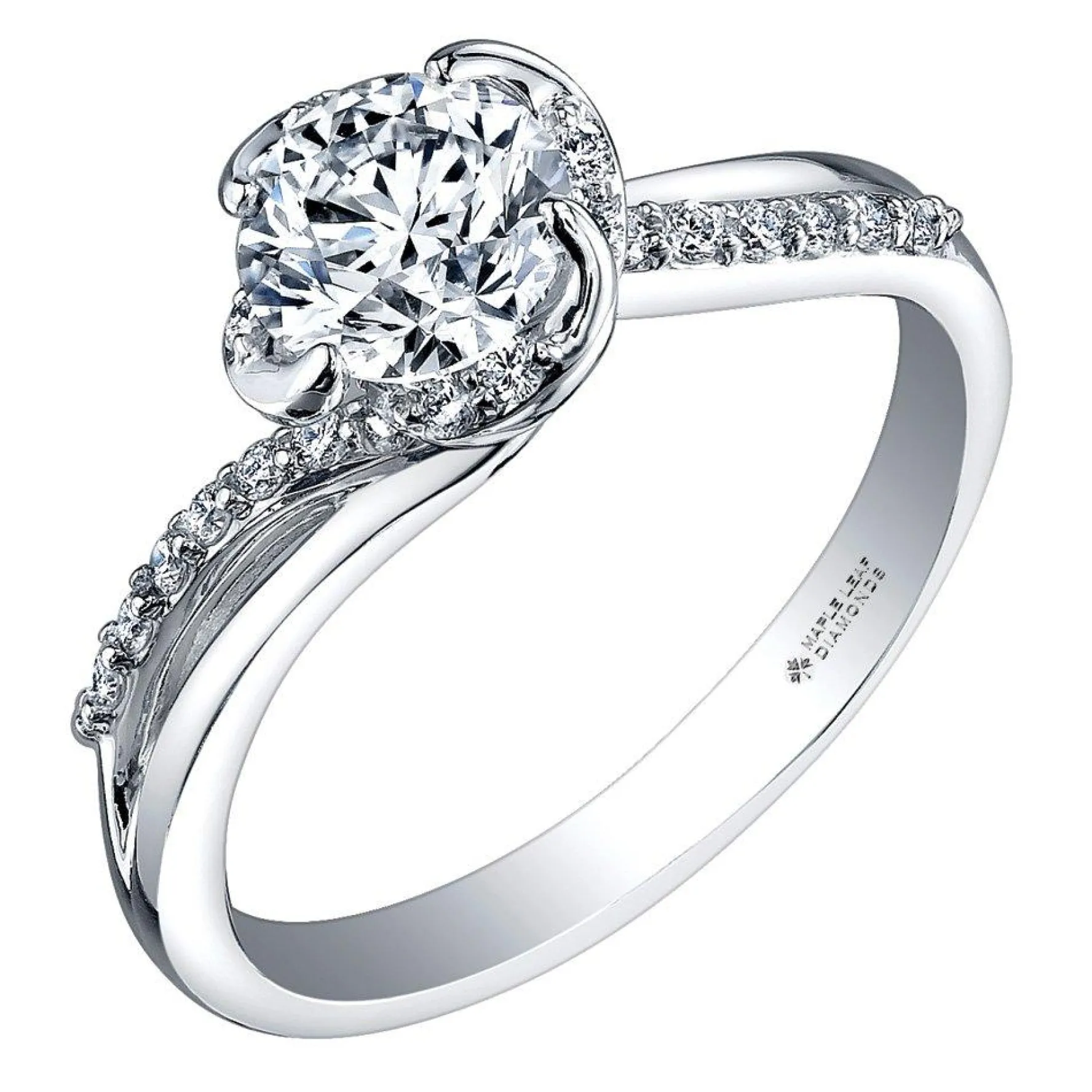 Maple Leaf Diamonds Wind's Embrace 18ct White Gold Diamond Solitaire Ring