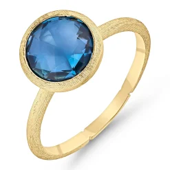 Marco Bicego Jaipur Colour 18ct Yellow Gold Blue Topaz Ring