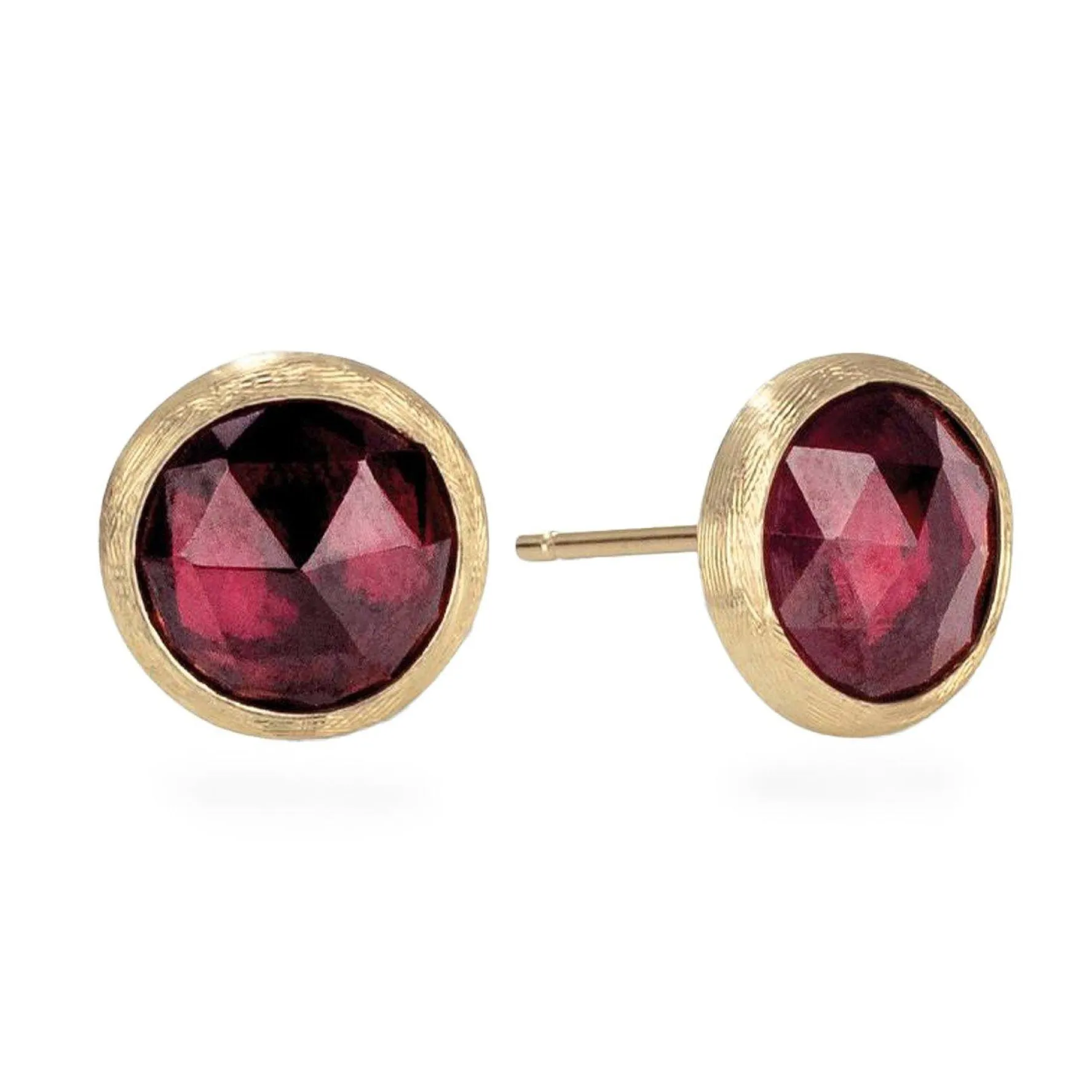 Marco Bicego Jaipur Colour 18ct Yellow Gold Red Garnet Stud Earrings
