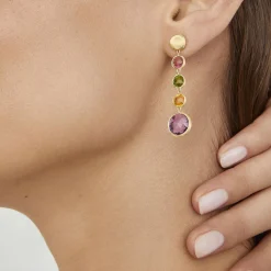 Marco Bicego Jaipur Colour 18ct Yellow Gold Gemstone Drop Earrings