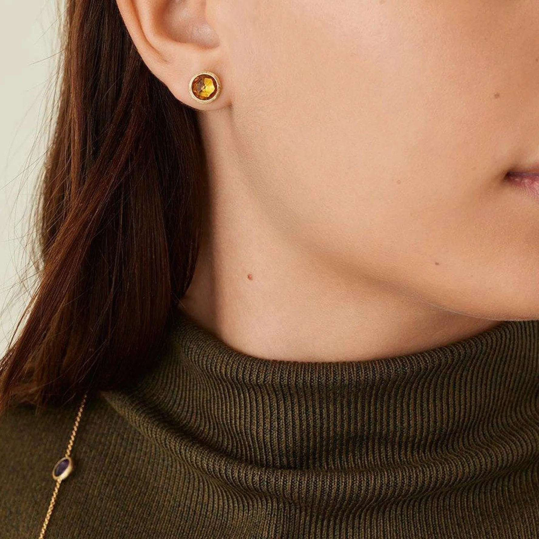 Marco Bicego Jaipur Colour 18ct Yellow Gold Citrine Quartz Stud Earrings