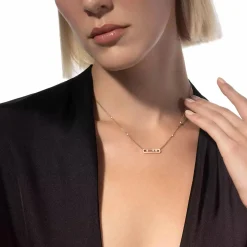 Messika Move 18ct Pink Gold Diamond Necklace