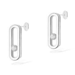 Messika Move Uno 18ct White Gold Diamond Stud Earrings