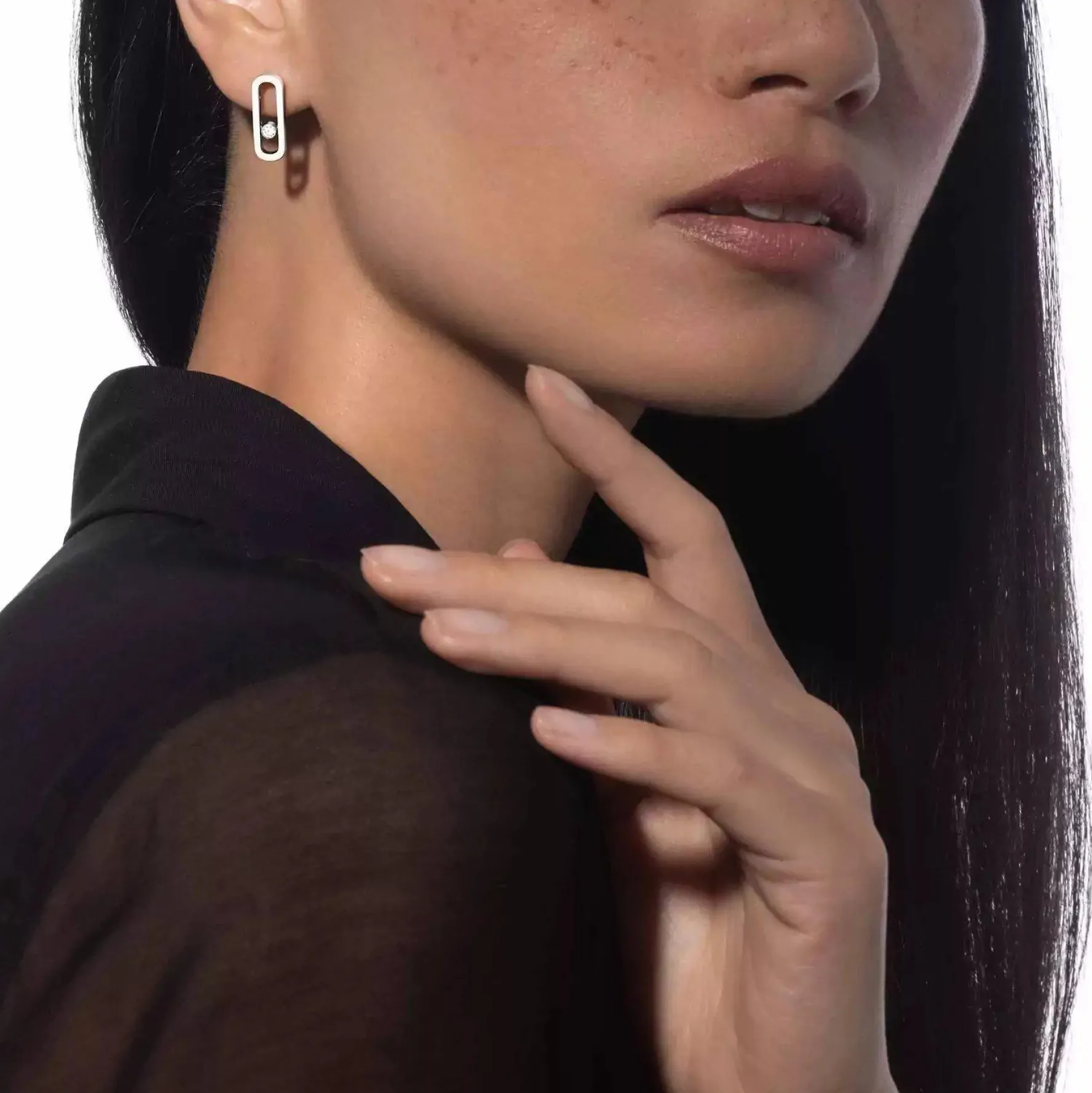 Messika Move Uno 18ct White Gold Diamond Stud Earrings