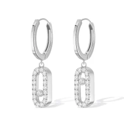 Messika Move Uno 18ct White Gold Diamond Hoop Earrings