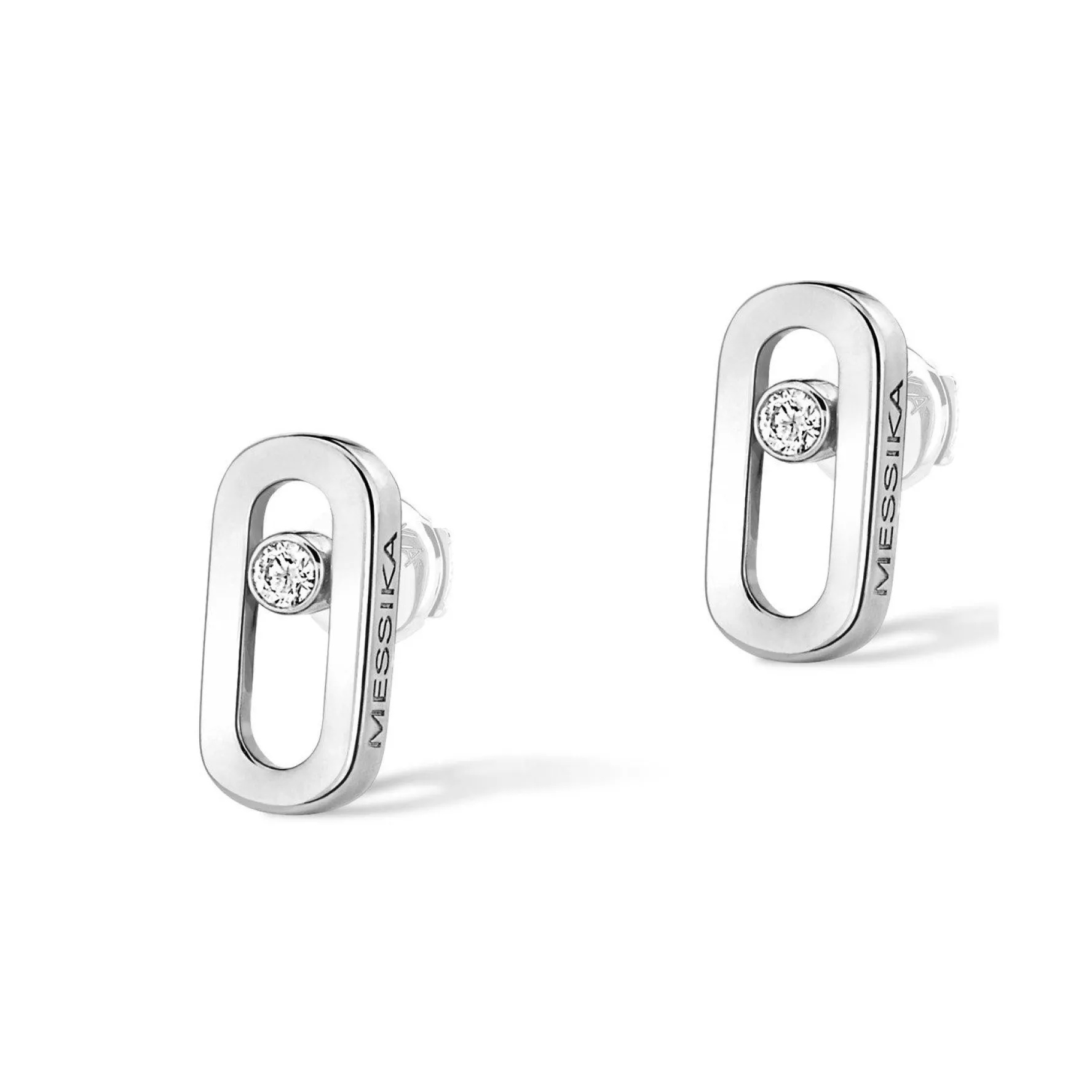 Messika Move Uno 18ct White Gold Diamond Stud Earrings