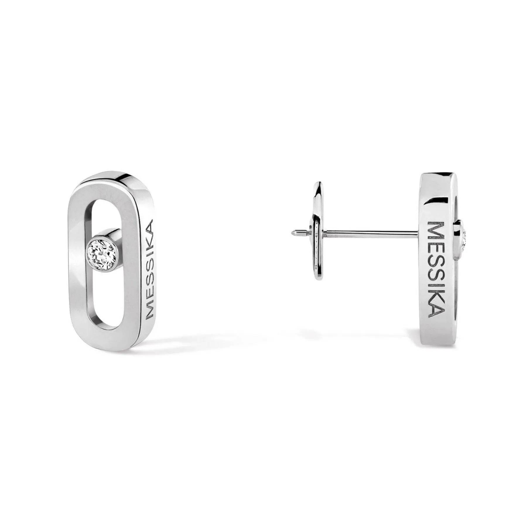 Messika Move Uno 18ct White Gold Diamond Stud Earrings