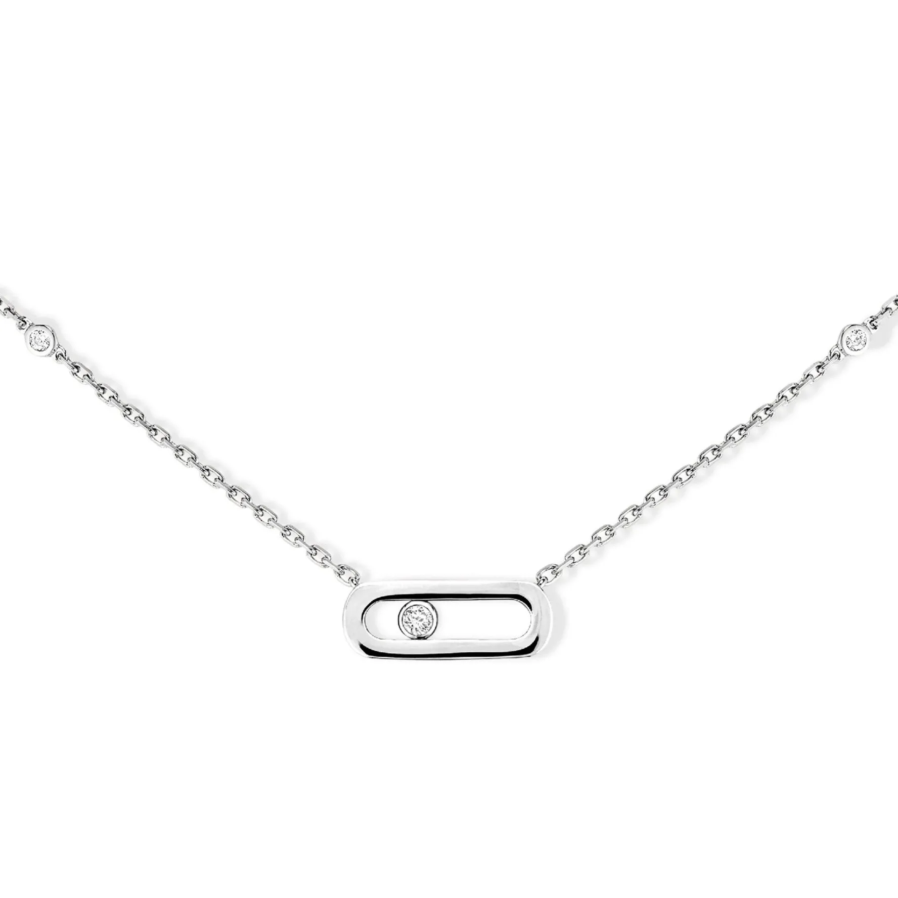 Messika Move Uno 18ct White Gold Diamond Necklace