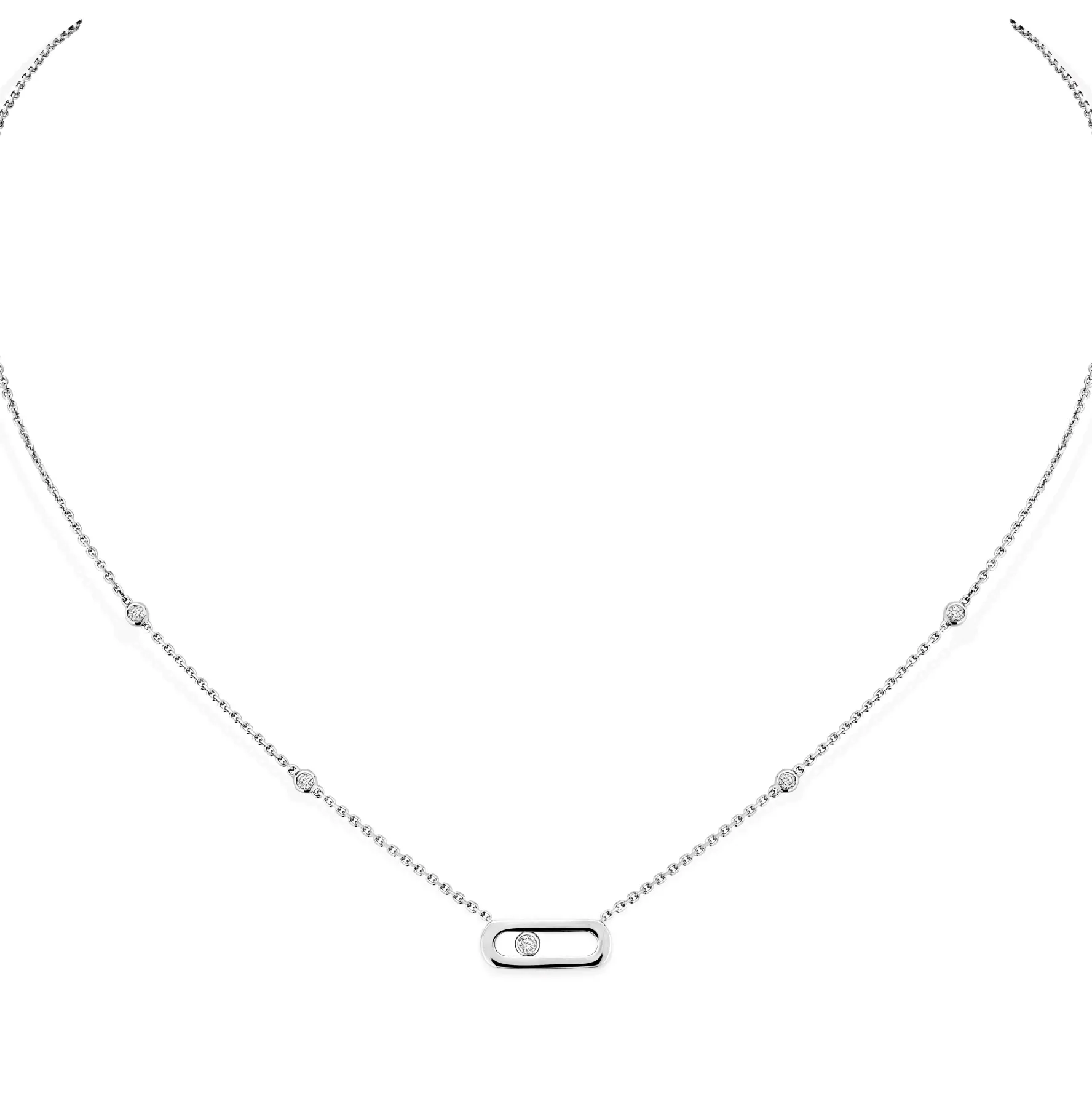 Messika Move Uno 18ct White Gold Diamond Necklace