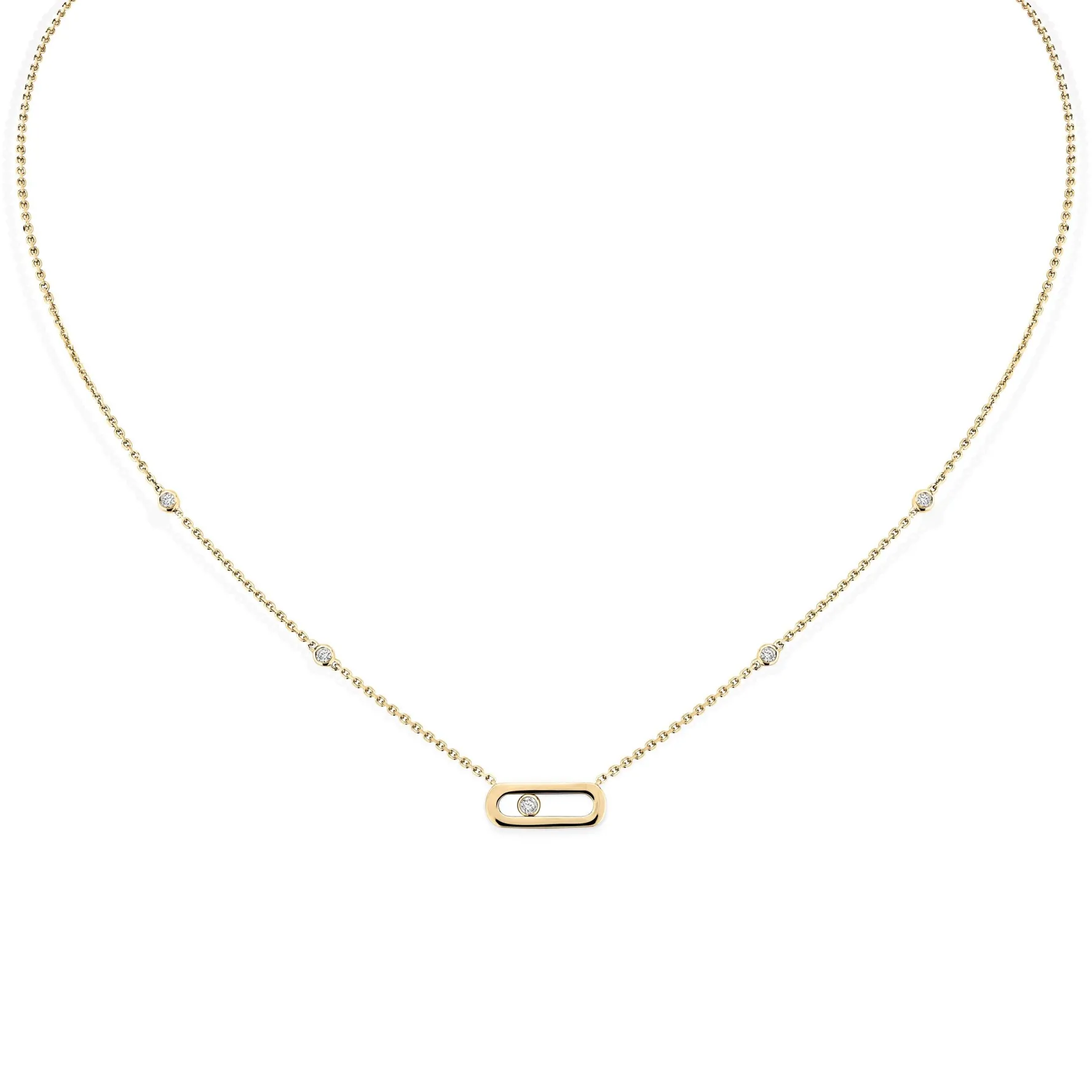 Messika Move Uno 18ct Yellow Gold Diamond Necklace