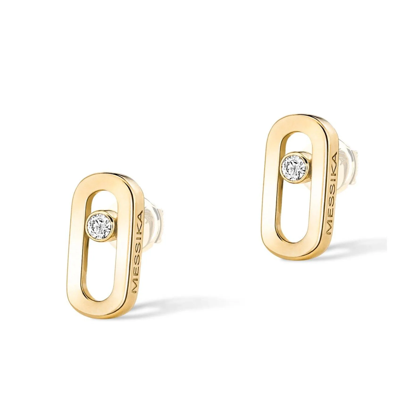 Messika Move Uno 18ct Yellow Gold Diamond Stud Earrings