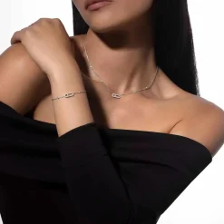 Messika Move Uno Pavé 18ct White Gold Diamond Bracelet