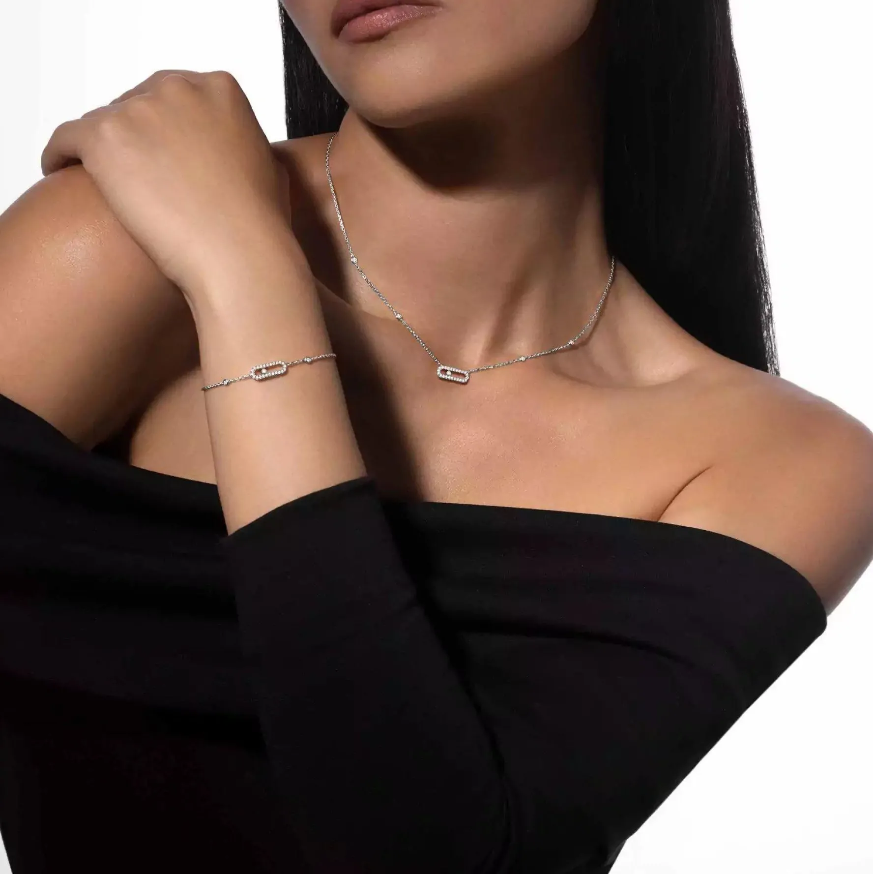 Messika Move Uno Pavé 18ct White Gold Diamond Bracelet