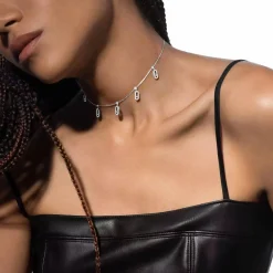 Messika Move Uno Pavé 18ct White Gold Diamond Drop Choker Necklace