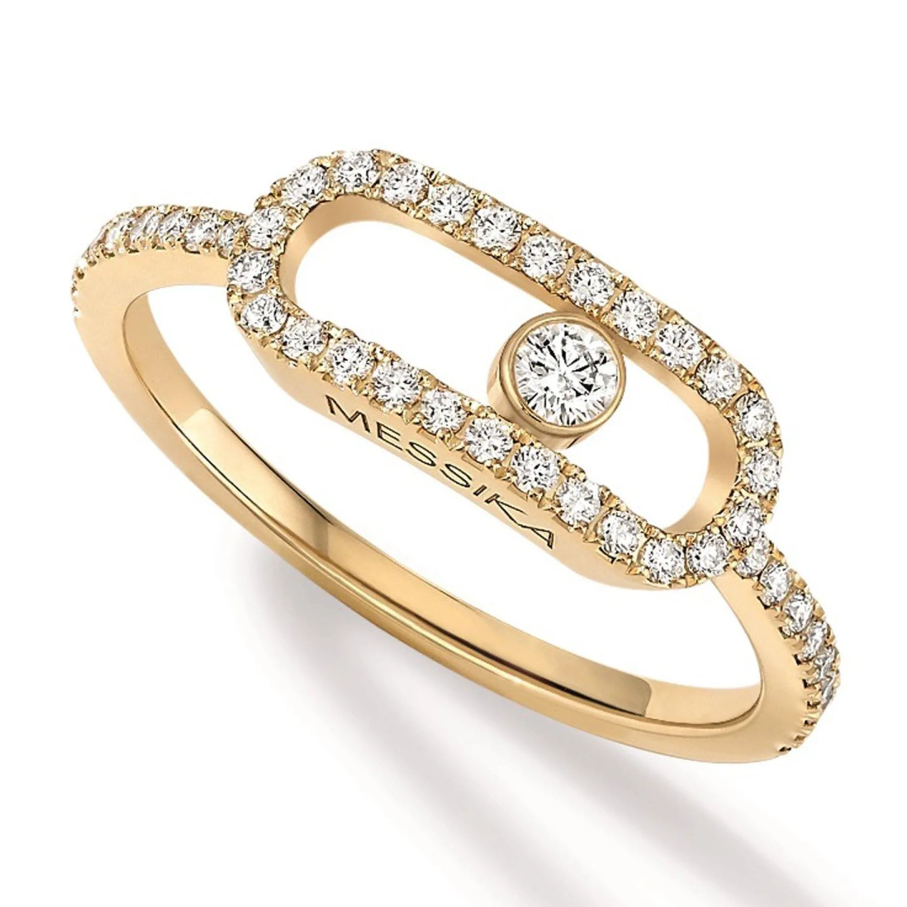 Messika Move Uno Pavé 18ct Yellow Gold Diamond Ring