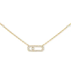 Messika Move Uno Pavé 18ct Yellow Gold Diamond Necklace