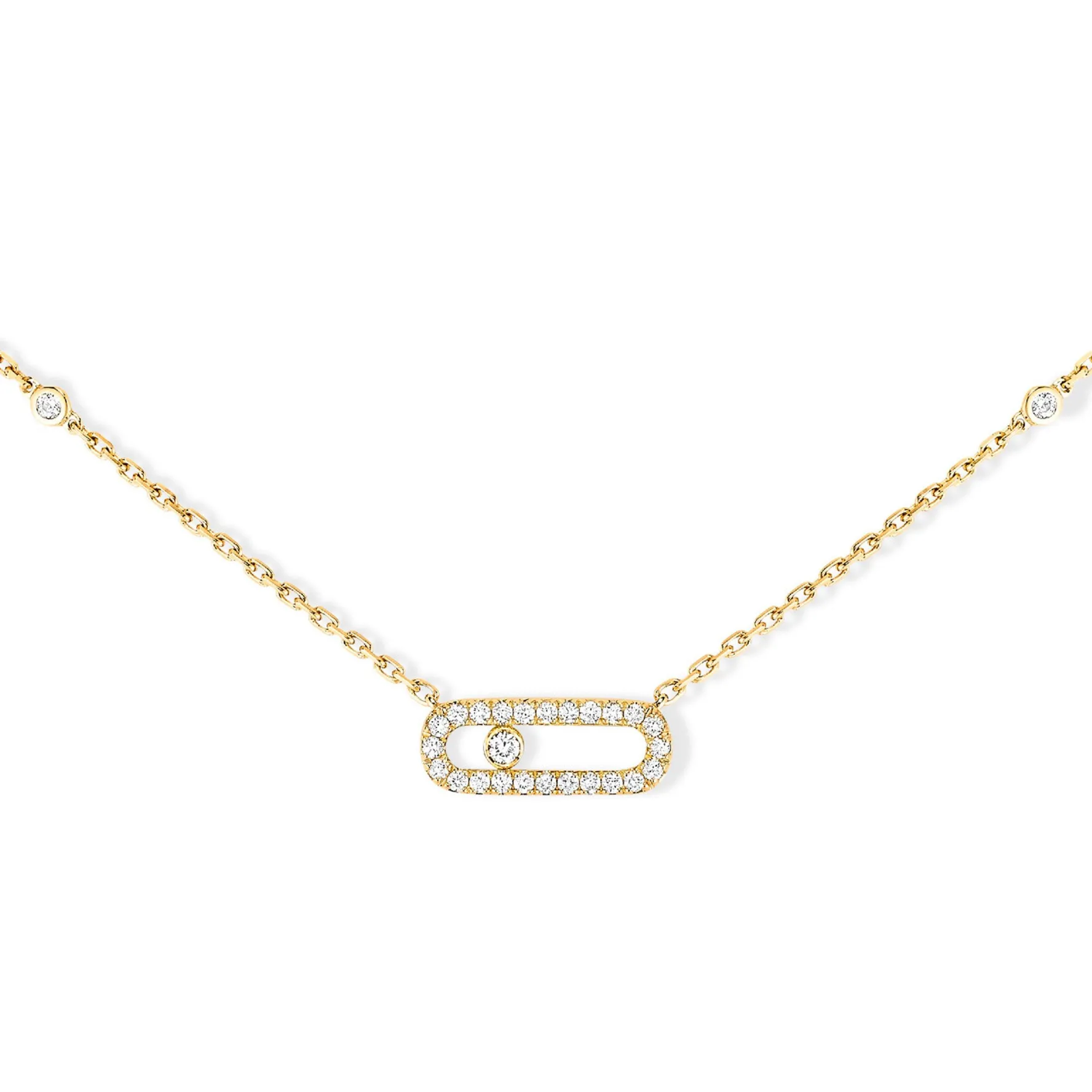 Messika Move Uno Pavé 18ct Yellow Gold Diamond Necklace