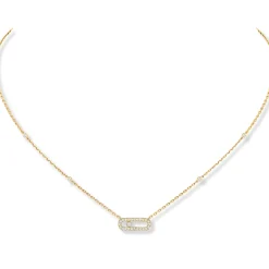 Messika Move Uno Pavé 18ct Yellow Gold Diamond Necklace