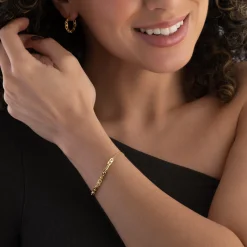 Michael Kors Astor Link Yellow Gold Plated Hoop Earrings