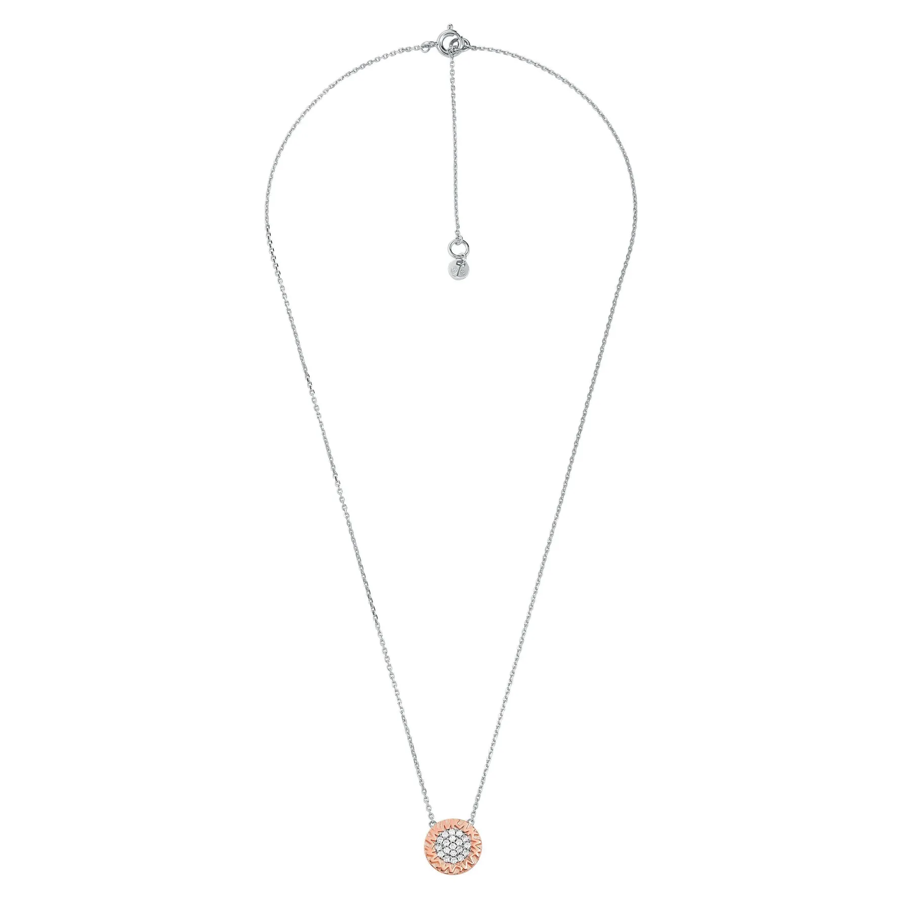 Michael Kors 14ct Gold Tone Silver Cubic Zirconia Necklace