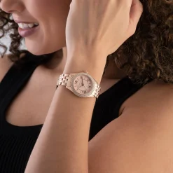 Michael Kors Harlowe 33mm Rose Gold Tone Crystal Ladies Watch