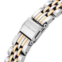 Michael Kors Lexington 26mm Stainless Steel and Yellow Gold Tone Watch and Crystal Bracelet Set