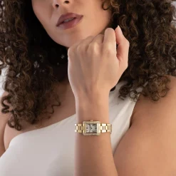 Michael Kors 22mm Yellow Gold Tone Mother of Pearl Crystal Ladies Watch
