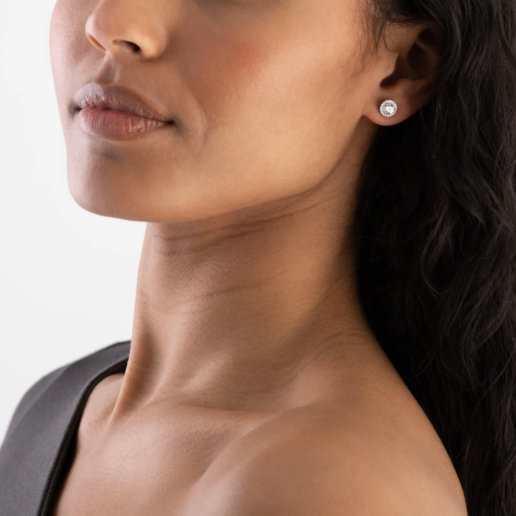 Michael Kors Premium Silver Cubic Zirconia Halo Stud Earrings
