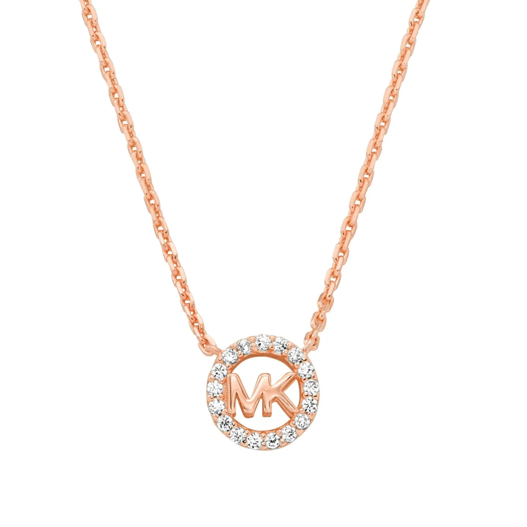 Michael Kors Rose Gold Plated Cubic Zirconia Necklace